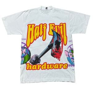 Half Evil Hardware Get Lose Perv Graphic T Shirt Men's Small Streetwear Y2K
